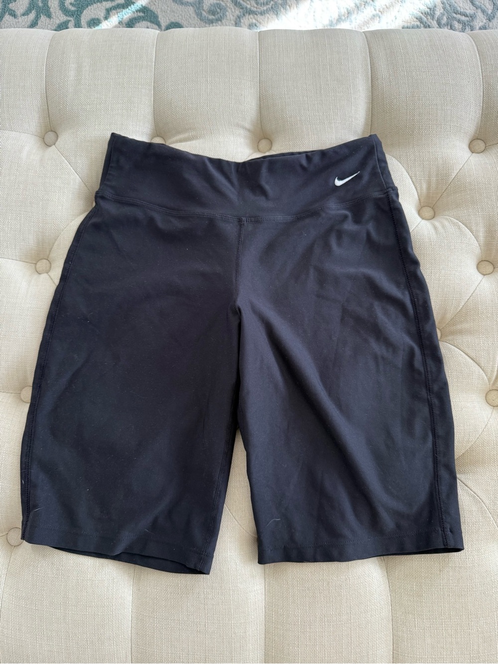 Nike Black High-Waist Bike Shorts with Swoosh